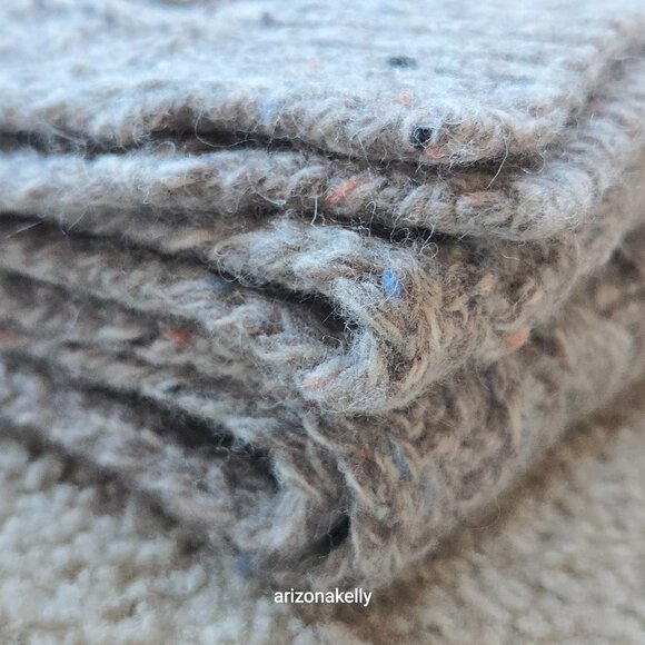 NWOT Barbour Thick Cable Knit Tweedy Donegal-style Wool Blend Scarf - Picture 13 of 15